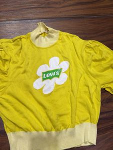 Levi's Yellow Floral Knit Top
