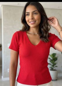 Red V-Neck T-Shirt