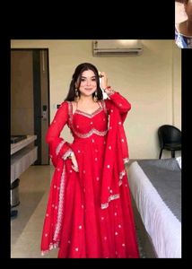 Stunning Red Anarkali Suit
