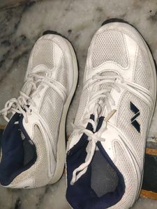 White &amp; Navy Athletic Shoes