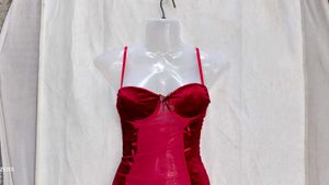 746. RedVelvetCorset Mini Dress Sheer Mesh panel