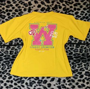 Yellow "Girl Pwr" Graphic T-Shirt