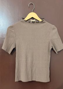 Ribbed Mock Neck Tops (combo of 3)