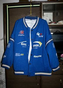 *Sale* Unisex Blue Graphic Print Varsity Jacket