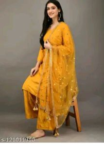Elegant Yellow Kurta Set with Dupatta