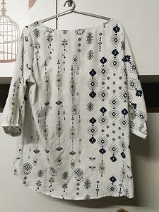 White short kurti, Breast size 34 to 36 waist size 32 to 34 hips 36 to 38