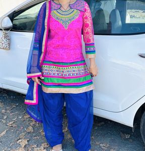 Pink Embroidered Kurta set