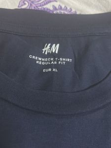 Men's Dark Blue H&amp;M Crewneck T-Shirt