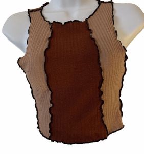 Two-Tone Ribbed Tank Top