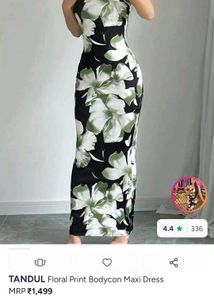 Floral Print Bodycon Maxi Dress