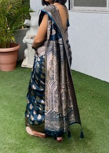 Heavy Elegant Teal Banarasi Silk Saree