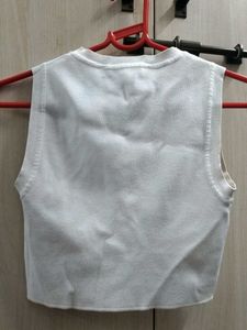 White Knit Sleeveless Top