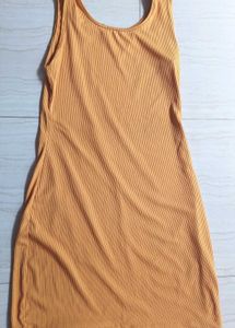 Mustard Yellow Sleeveless Sheath Dress