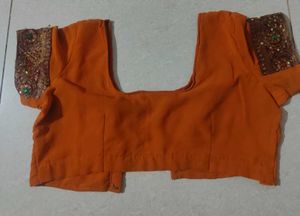 Orange Embroidered Blouse