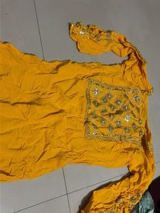 Yellow Embroidered Kurta