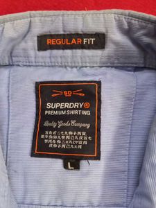Superdry Men's Light Blue Casual thick Shirt