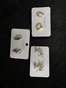 Fashionable Leaf &amp; Pearl Earrings Set