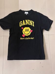 Ganni distressed logo t shirt