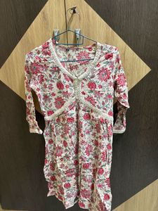 Floral Print Cotton Kurta