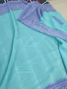 Beautiful Teal Saree with Bandhani Print