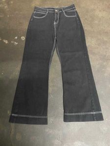 Black Flare Jeans with Contrast Stitching