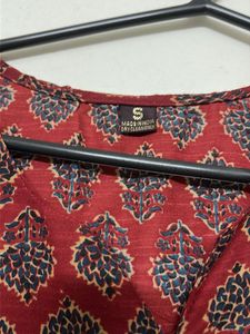 Red Printed Kurta