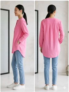 2 V-Neck Tunic - Bright Pink &amp; Lime Green