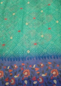 Beautiful Teal & Blue Floral Saree 2