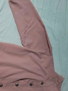 Chic Pink Long-Sleeve Button-Up Top