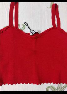 ZARA Red Knit cami top