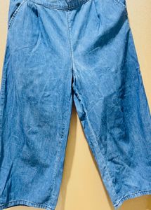 Blue Wide Leg Denim Pants
