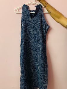 Boho Blue Paisley Print Sleeveless Dress