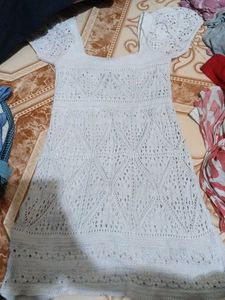 Chic White Crochet Dress