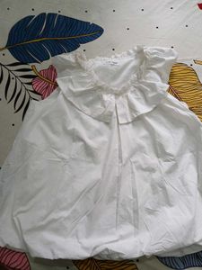 Korean XL Cotton Frill Top