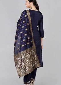 Elegant Embroidered Royal Blue Kurta