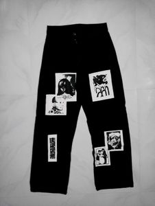 Graphic Goth-Style Black Pants