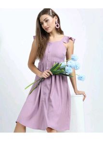 Lavender Mini Sundress with Ruffles
