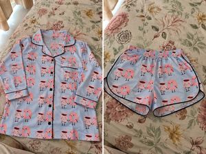 Women Blue &amp; Pink Donut Coffee Printed Night Suit