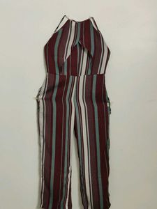 Striped halter neck Jumpsuit