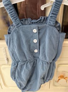 Baby Blue Romper with Flowers