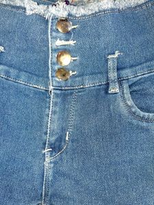 High Waisted Blue Denim Jeans