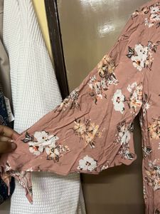 Pink Open Sleeve Dress - MODE