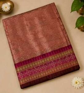 Maroon Printed Saree with Blouse Piece