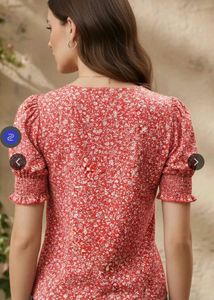 Red Floral Vacay Attire Top 🌺❤️