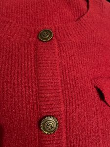 Chic Red Button-Up Cardigan
