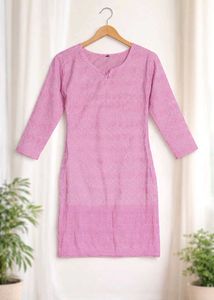 Pink Chikankari Kurti