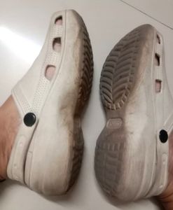 Cream Crocs Clogs