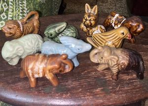 Vintage Ceramic Animal Figurines - Set of 9