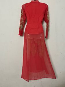 Pintresty peach Embroidered Kurta
