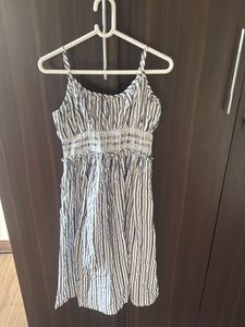 Striped Smocked Waist Mini Dress